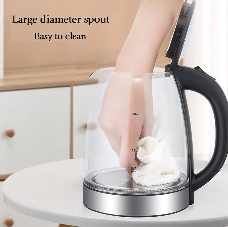Hot Selling 360 Degree Rotation Base 1.8L Capacity 1500W Water Cordless Kettle Electric Glass Coffee Pot