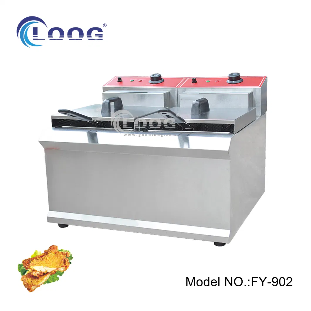 Goodloog Professional Manufacturer Commercial Single Cylinder Sieve Electric Frying Pan Fried Chicken New Electric Fryers for Sale