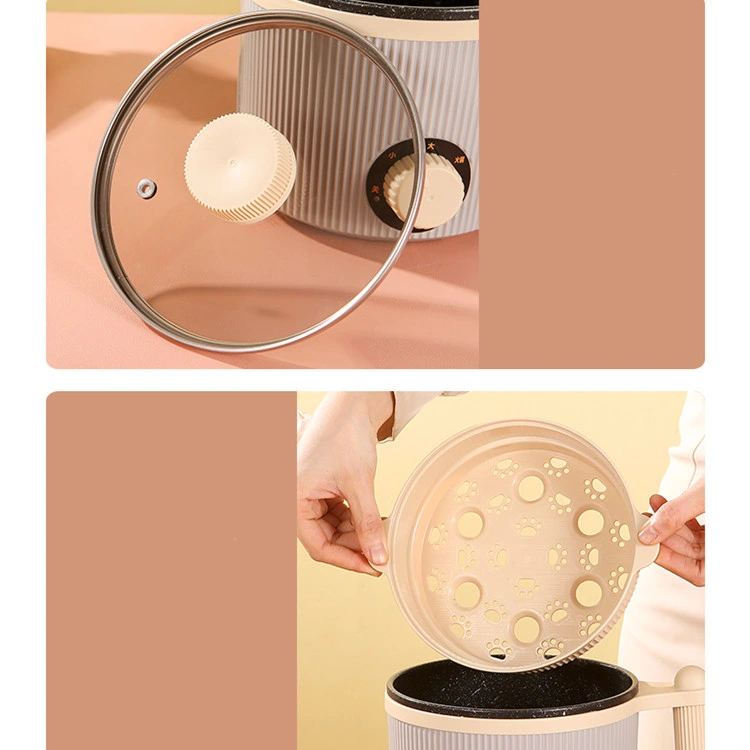 Portable Electric Student Dormitory Mini Cooking Pot Nonstick Coating Electric Skillet