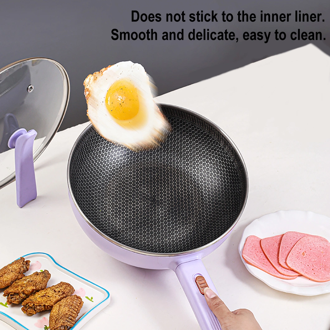 4.5L Intelligent Integrated Honeycomb Non-Stick Steel Household Long Handle Electric Frying Pan