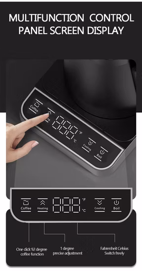 Cafetera de cristal eléctrica vendedora caliente de la base 1.8L de la rotación de 360 ​​grados de la capacidad 1500W de la caldera sin cuerda del agua