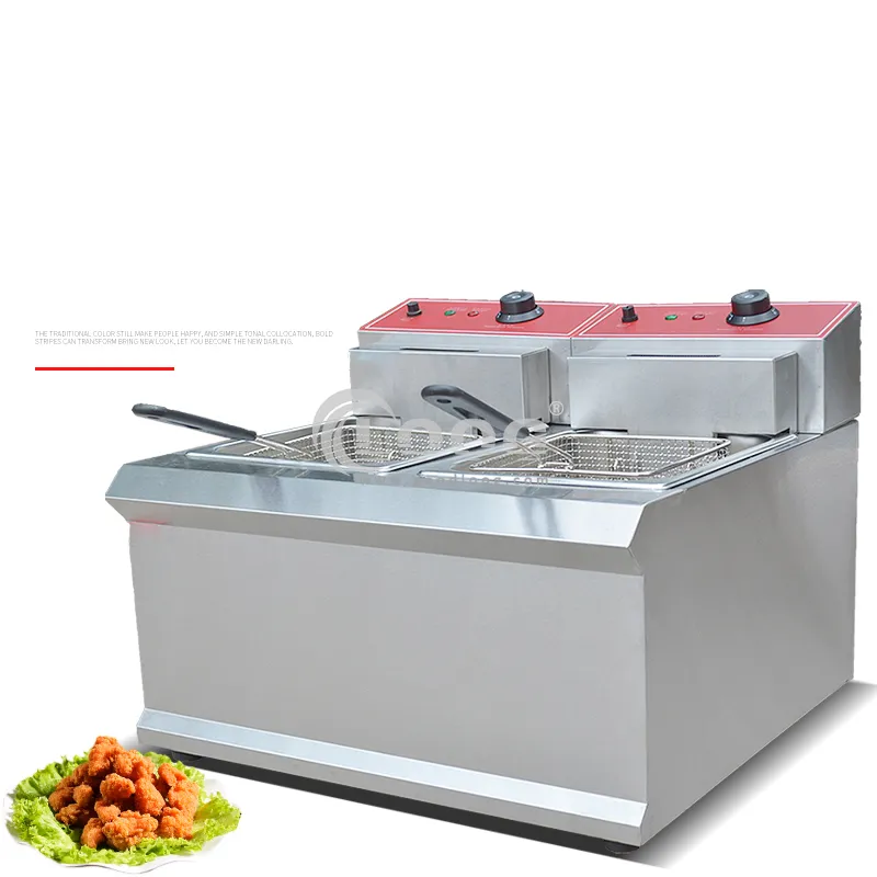 Goodloog fabricante profesional comercial tamiz de un solo cilindro sartén eléctrica pollo frito nuevas freidoras eléctricas para la venta