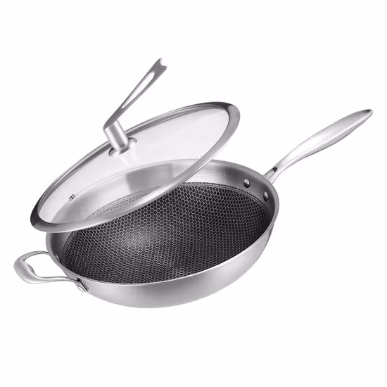 Sartenes eléctricas populares Wok eléctrico antiadherente con tapa de vidrio templado sartén eléctrica de aluminio a la venta Wok eléctrico